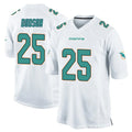 Johmsee M.Dolphins #25 Tyrel Dodson Player White Home Game Stitched Jerseys