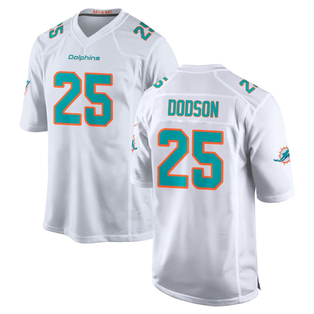 Johmsee M.Dolphins #25 Tyrel Dodson Player White Limited Home Game Stitched Jerseys