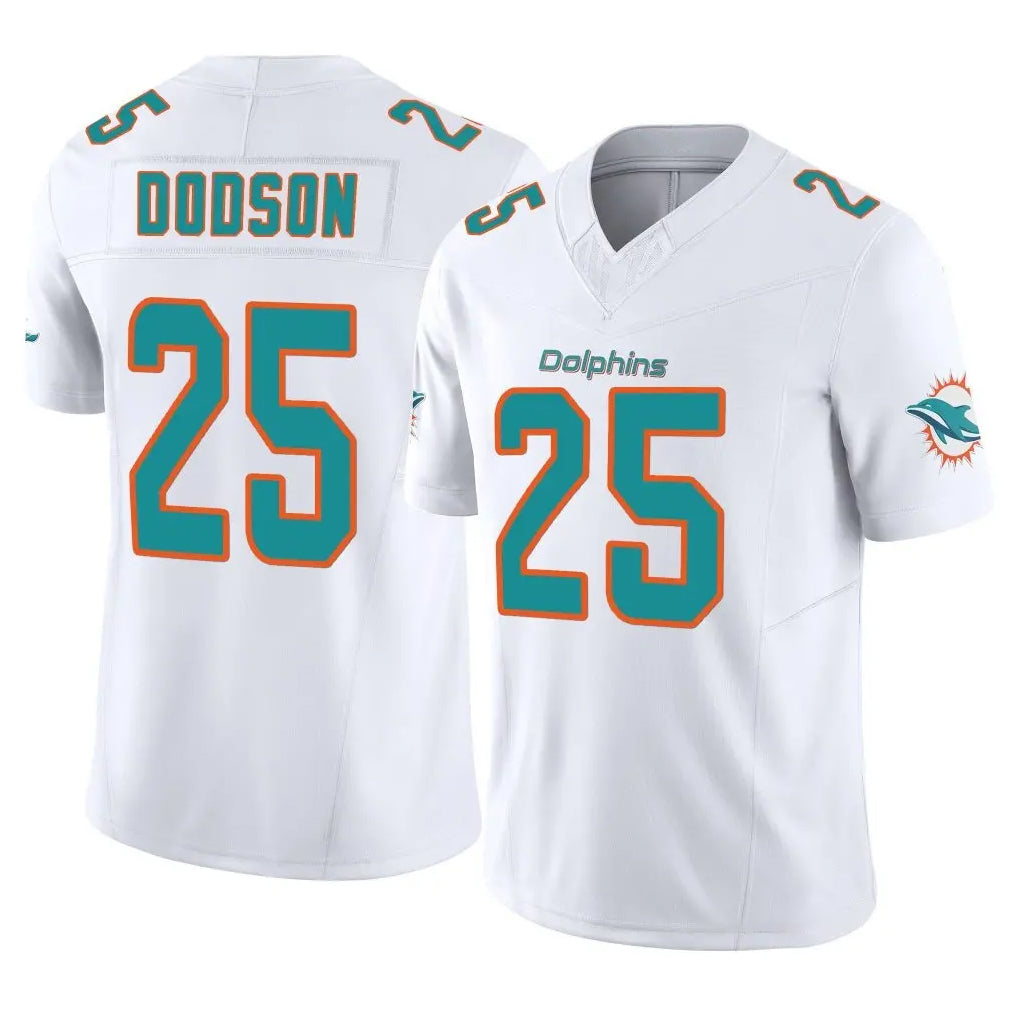 Johmsee M.Dolphins #25 Tyrel Dodson Player White Limited Vapor F.U.S.E. Home Game Stitched Jerseys