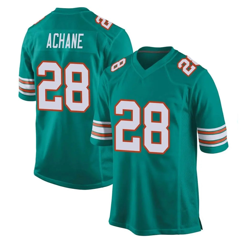 Johmsee M.Dolphins #28 De'Von Achane Player Aqua Alternate Home Game Stitched Jerseys