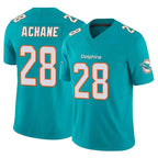 Johmsee M.Dolphins #28 De'Von Achane Player Aqua Limited Vapor F.U.S.E. Home Game Stitched Jerseys