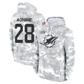 Johmsee M.Dolphins #28 De'Von Achane Player Arctic Camo Salute to Service Hoodies Limited Game Stitched Jerseys