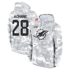Johmsee M.Dolphins #28 De'Von Achane Player Arctic Camo Salute to Service Hoodies Limited Game Stitched Jerseys
