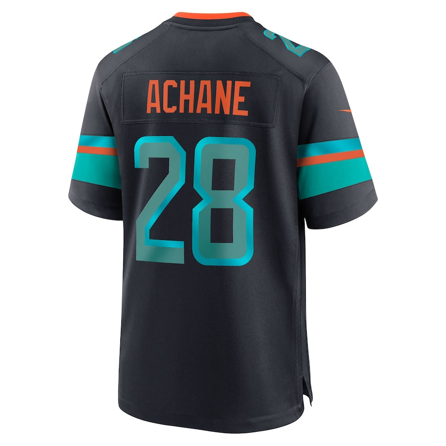 Johmsee M.Dolphins #28 De?¡¥Von Achane Player Blue Rivalries Collection Game Stitched Jersey