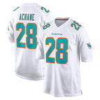 Johmsee M.Dolphins #28 De'Von Achane Player White Limited Home Game Stitched Jerseys