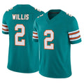 Johmsee M.Dolphins #2 Malik Willis Player Aqua Limited Alternate Vapor F.U.S.E. Home Game Stitched Jerseys