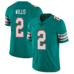 Johmsee M.Dolphins #2 Malik Willis Player Aqua Limited Alternate Vapor Untouchable Home Game Stitched Jerseys