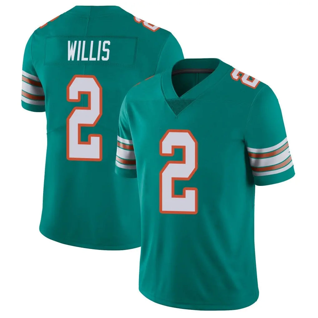 Johmsee M.Dolphins #2 Malik Willis Player Aqua Limited Alternate Vapor Untouchable Home Game Stitched Jerseys
