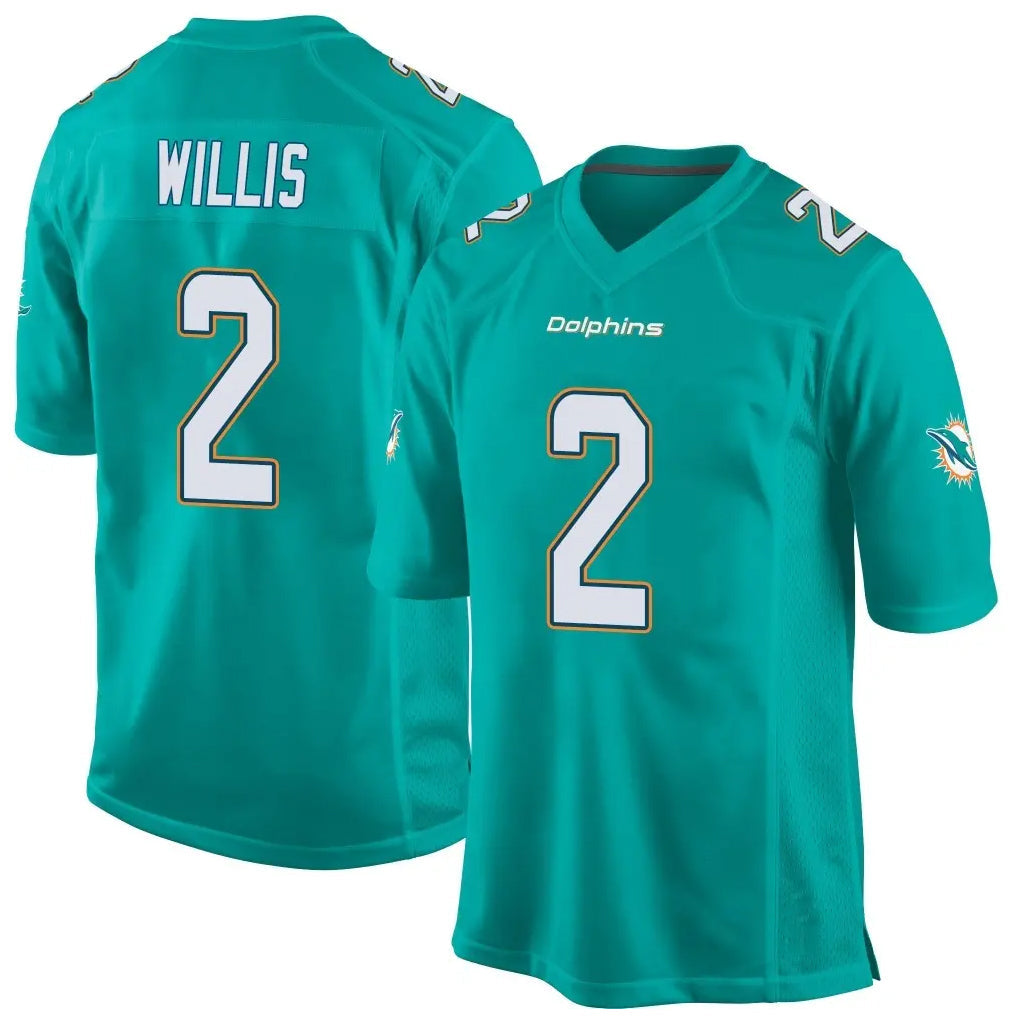 Johmsee M.Dolphins #2 Malik Willis Player Aqua Team Color Home Game Stitched Jerseys
