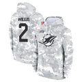 Johmsee M.Dolphins #2 Malik Willis Player Arctic Camo Salute to Service Hoodies Limited Game Stitched Jerseys