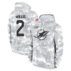 Johmsee M.Dolphins #2 Malik Willis Player Arctic Camo Salute to Service Hoodies Limited Game Stitched Jerseys