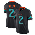 Johmsee M.Dolphins #2 Malik Willis Player Black Limited Pitch Rivalries Collection Home Game Stitched Jerseys