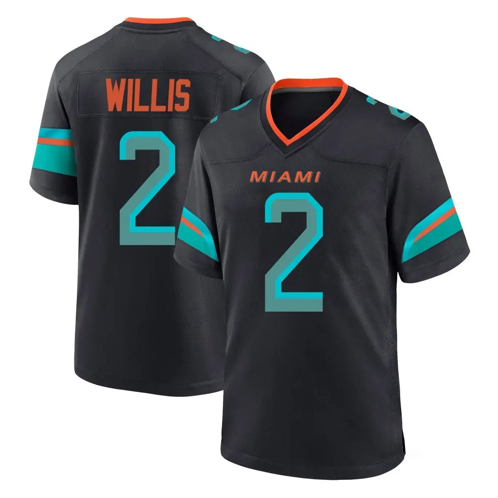 Johmsee M.Dolphins #2 Malik Willis Player Black Pitch Rivalries Collection Home Game Stitched Jerseys
