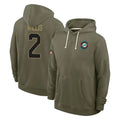 Johmsee M.Dolphins #2 Malik Willis Player Olive Salute to Service Pullover Hoodies Limited Stitched Jerseys
