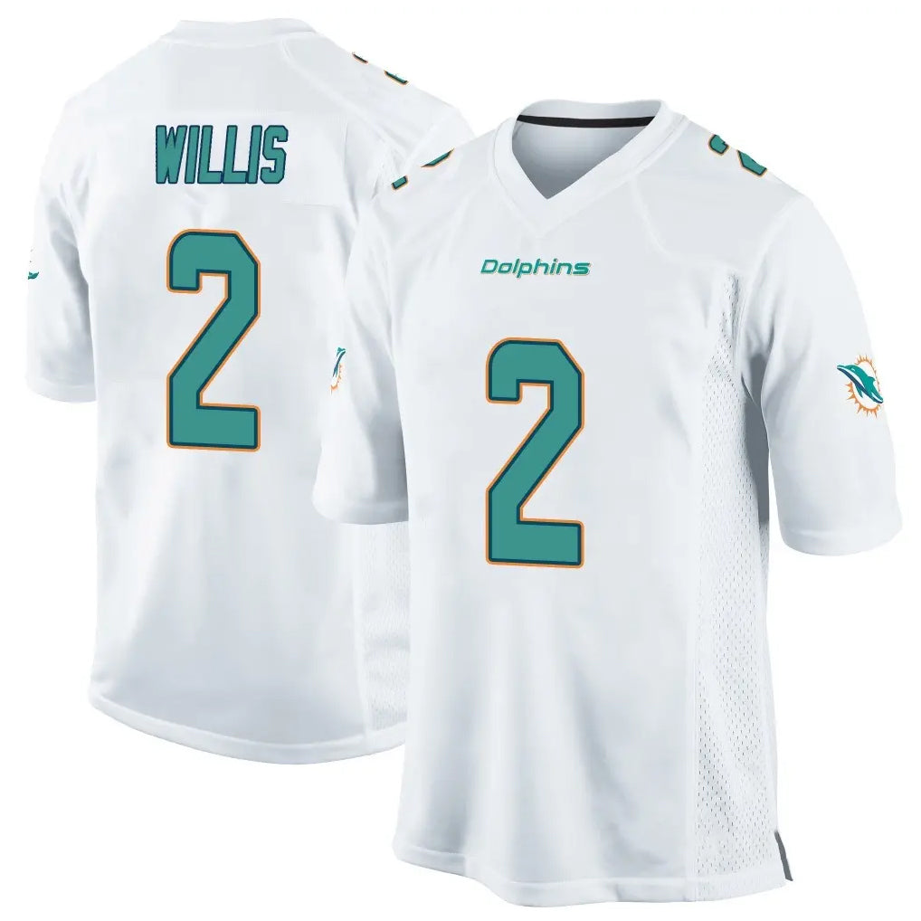 Johmsee M.Dolphins #2 Malik Willis Player White Home Game Stitched Jerseys