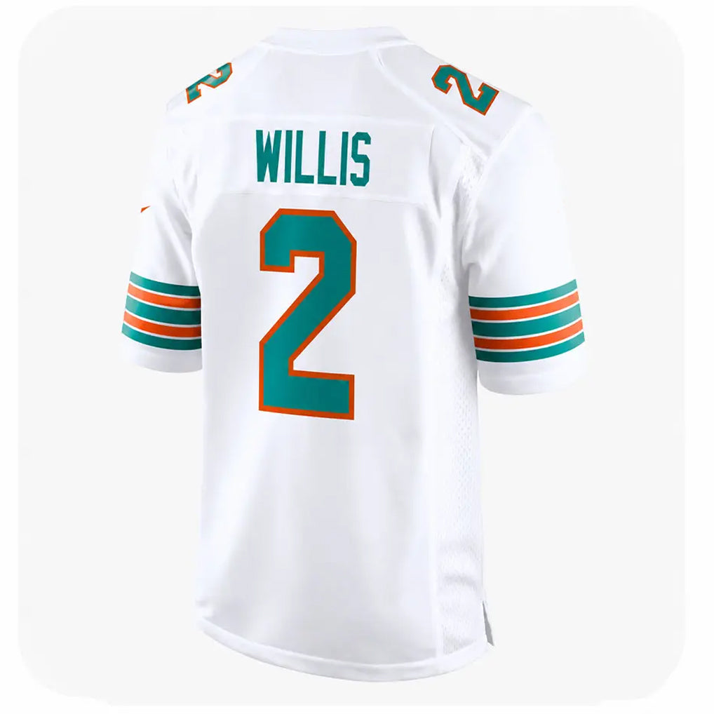 Johmsee M.Dolphins #2 Malik Willis Player White Limited Home Game Stitched Jerseys