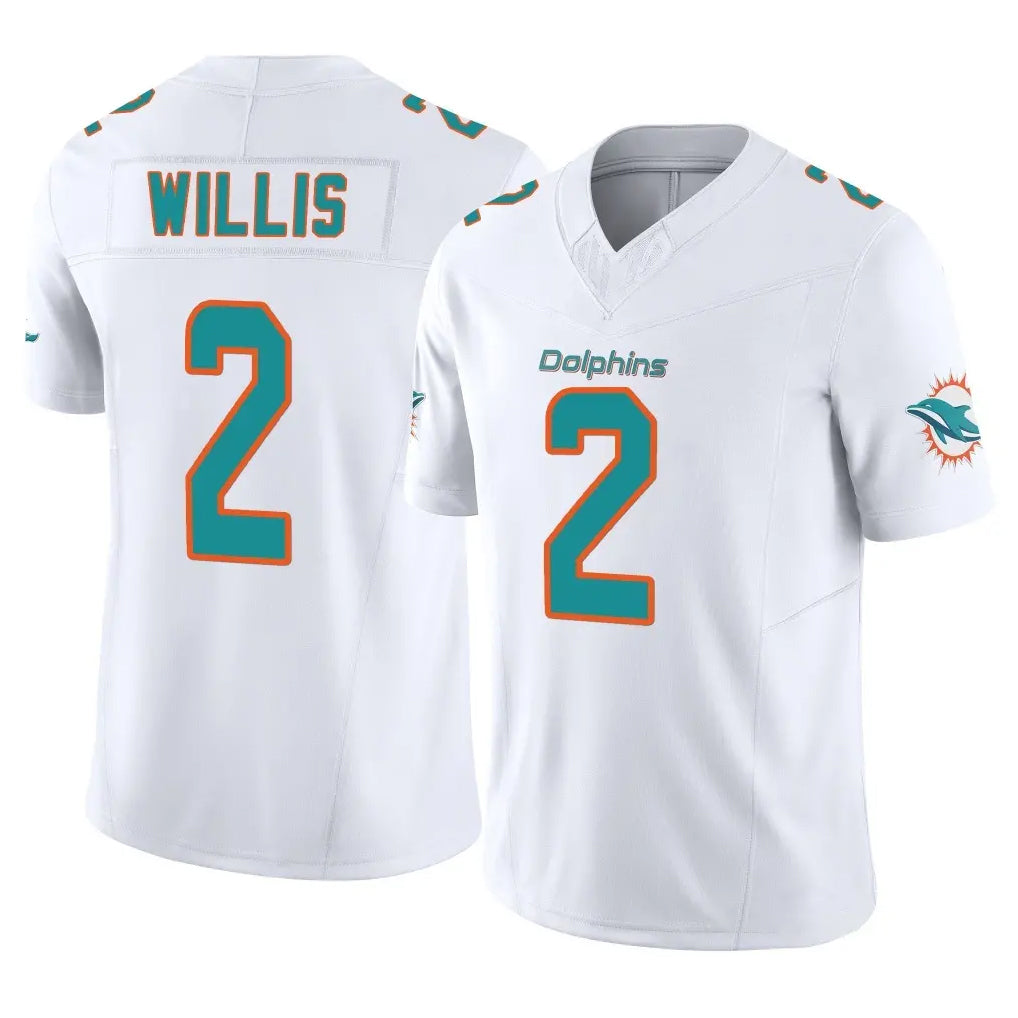 Johmsee M.Dolphins #2 Malik Willis Player White Limited Vapor F.U.S.E. Home Game Stitched Jerseys