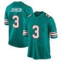 Johmsee M.Dolphins #3 Chris Johnson Player Aqua Alternate Home Game Stitched Jerseys