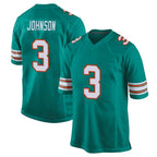 Johmsee M.Dolphins #3 Chris Johnson Player Aqua Alternate Home Game Stitched Jerseys