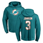 Johmsee M.Dolphins #3 Chris Johnson Player Aqua LOGO Pullover Hoodies Limited Stitched Jerseys
