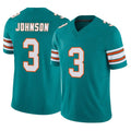 Johmsee M.Dolphins #3 Chris Johnson Player Aqua Limited Alternate Vapor F.U.S.E. Home Game Stitched Jerseys