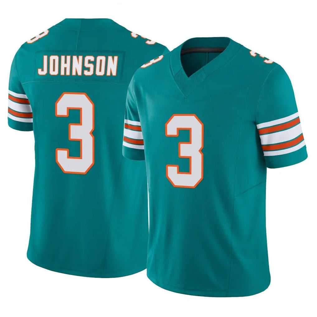 Johmsee M.Dolphins #3 Chris Johnson Player Aqua Limited Alternate Vapor F.U.S.E. Home Game Stitched Jerseys