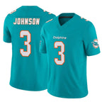 Johmsee M.Dolphins #3 Chris Johnson Player Aqua Limited Vapor F.U.S.E. Home Game Stitched Jerseys