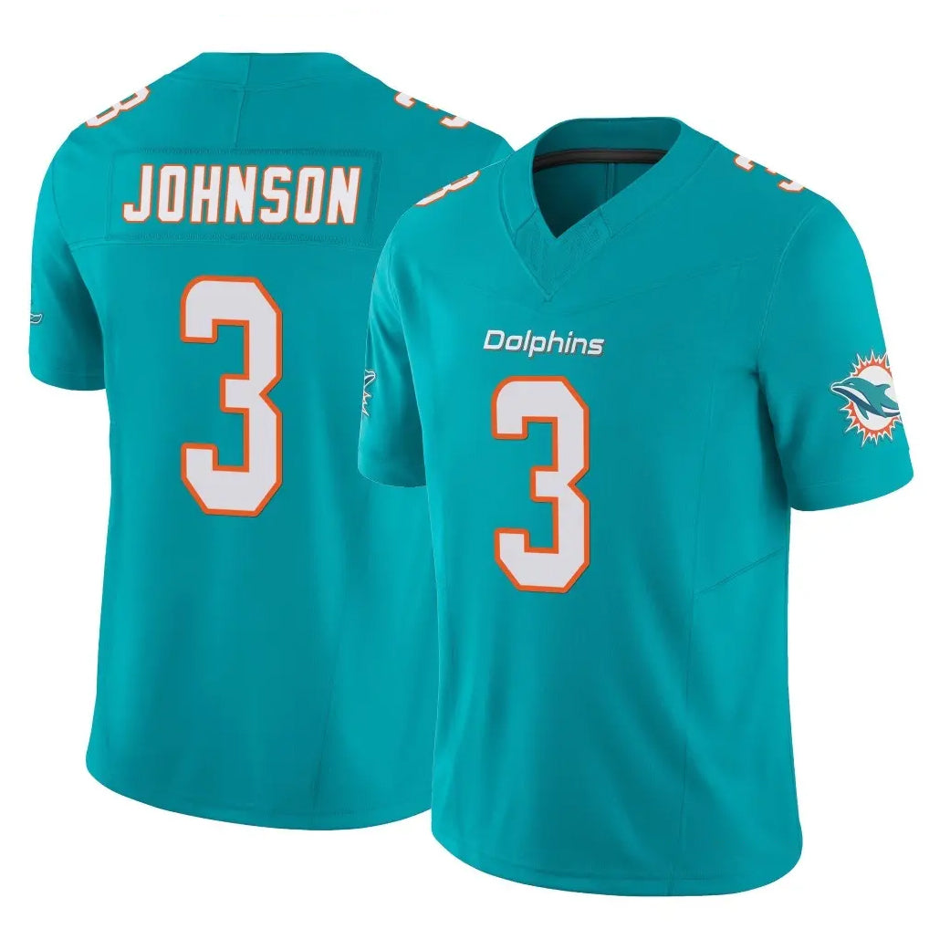 Johmsee M.Dolphins #3 Chris Johnson Player Aqua Limited Vapor F.U.S.E. Home Game Stitched Jerseys