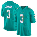 Johmsee M.Dolphins #3 Chris Johnson Player Aqua Team Color Home Game Stitched Jerseys