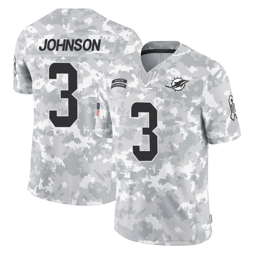 Johmsee M.Dolphins #3 Chris Johnson Player Arctic Camo Salute To Service Limited Game Stitched Jerseys