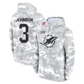 Johmsee M.Dolphins #3 Chris Johnson Player Arctic Camo Salute to Service Hoodies Limited Game Stitched Jerseys