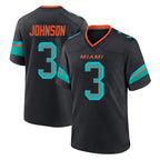 Johmsee M.Dolphins #3 Chris Johnson Player Black Pitch Rivalries Collection Home Game Stitched Jerseys