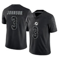 Johmsee M.Dolphins #3 Chris Johnson Player Black Reflective Limited Game Stitched Jerseys