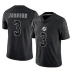 Johmsee M.Dolphins #3 Chris Johnson Player Black Reflective Limited Game Stitched Jerseys
