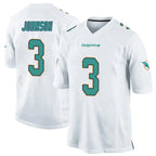 Johmsee M.Dolphins #3 Chris Johnson Player White Home Game Stitched Jerseys