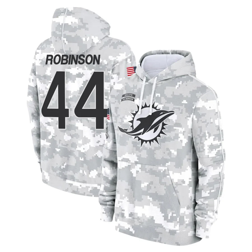 Johmsee M.Dolphins #44 Chop Robinson Player Arctic Camo Salute to Service Hoodies Limited Game Stitched Jerseys