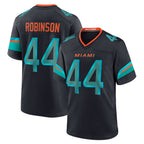 Johmsee M.Dolphins #44 Chop Robinson Player Pitch Blue Rivalries Collection Game Stitched Jersey