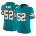 Johmsee M.Dolphins #52 Patrick Paul Player Aqua Limited Alternate Vapor F.U.S.E. Home Game Stitched Jerseys