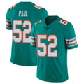 Johmsee M.Dolphins #52 Patrick Paul Player Aqua Limited Alternate Vapor Untouchable Home Game Stitched Jerseys