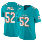 Johmsee M.Dolphins #52 Patrick Paul Player Aqua Limited Vapor F.U.S.E. Home Game Stitched Jerseys