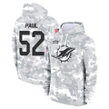 Johmsee M.Dolphins #52 Patrick Paul Player Arctic Camo Salute to Service Hoodies Limited Game Stitched Jerseys