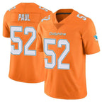 Johmsee M.Dolphins #52 Patrick Paul Player Orange Limited Home Game Stitched Jerseys