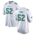 Johmsee M.Dolphins #52 Patrick Paul Player White Limited Home Game Stitched Jerseys