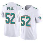 Johmsee M.Dolphins #52 Patrick Paul Player White Limited Vapor F.U.S.E. Home Game Stitched Jerseys
