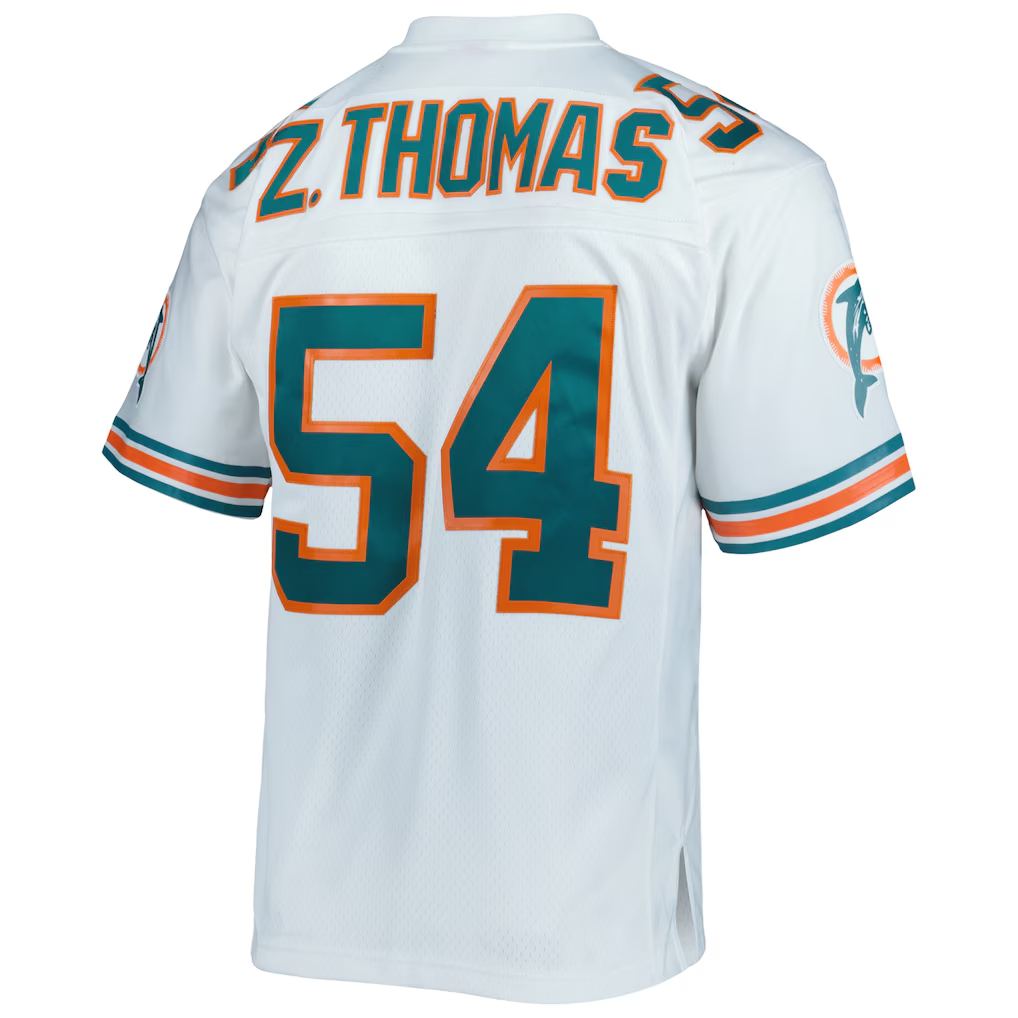 Johmsee M.Dolphins #54 Zach Thomas Mitchell & Ness White Legacy Replica Jersey Stitched Puhic