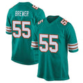 Johmsee M.Dolphins #55 Aaron Brewer Player Aqua Alternate Home Game Stitched Jerseys