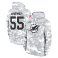 Johmsee M.Dolphins #55 Aaron Brewer Player Arctic Camo Salute to Service Hoodies Limited Game Stitched Jerseys
