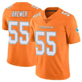 Johmsee M.Dolphins #55 Aaron Brewer Player Orange Limited Home Game Stitched Jerseys