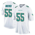 Johmsee M.Dolphins #55 Aaron Brewer Player White Home Game Stitched Jerseys
