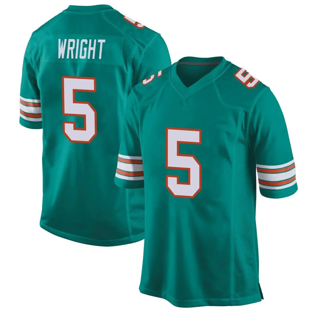 Johmsee M.Dolphins #5 Jaylen Wright Player Aqua Alternate Home Game Stitched Jerseys